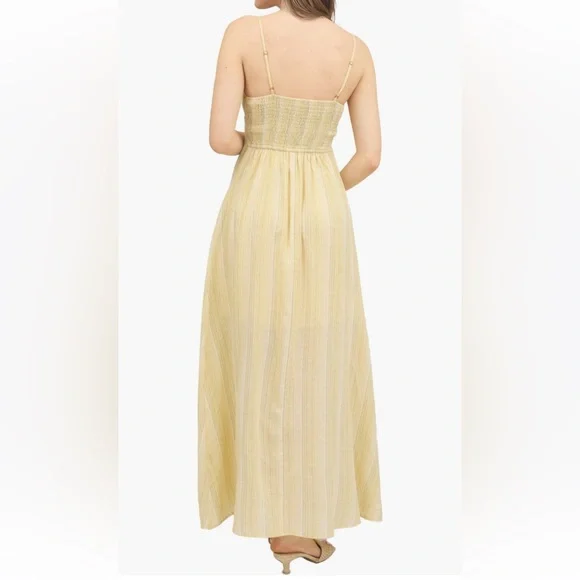 Blu Pepper Stripe Tie Front Empire Waist Maxi Dress - Picture 2 of 12